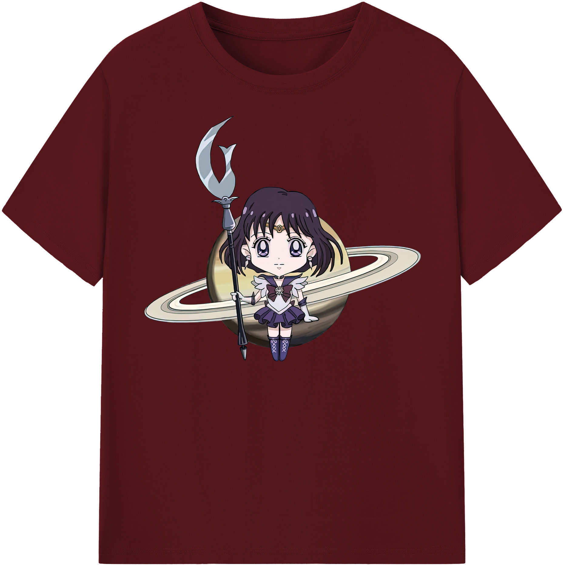 （画像用） 美少女戦士セーラームーン 土萠ほたる Sailor Moon Tomoe Hotaru （セーラーサターン；Sailor Saturn） 綿100％半袖Tシャツ（フロントプリント）